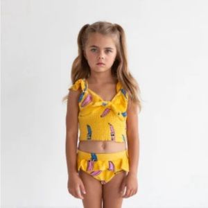 HUGO 🩷 TIKI Banana Print Terry Crop Top